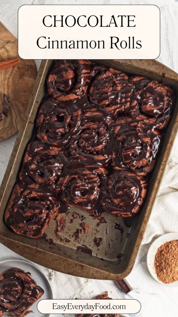 Chocolate Cinnamon Rolls Pinterest pin.