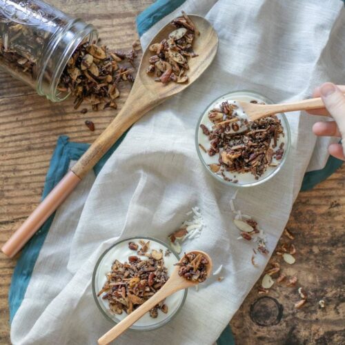 Grain-Free Granola on spoons.