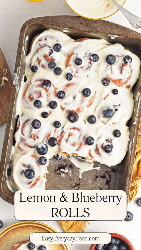 Lemon Blueberry Rolls Pinterest pin.