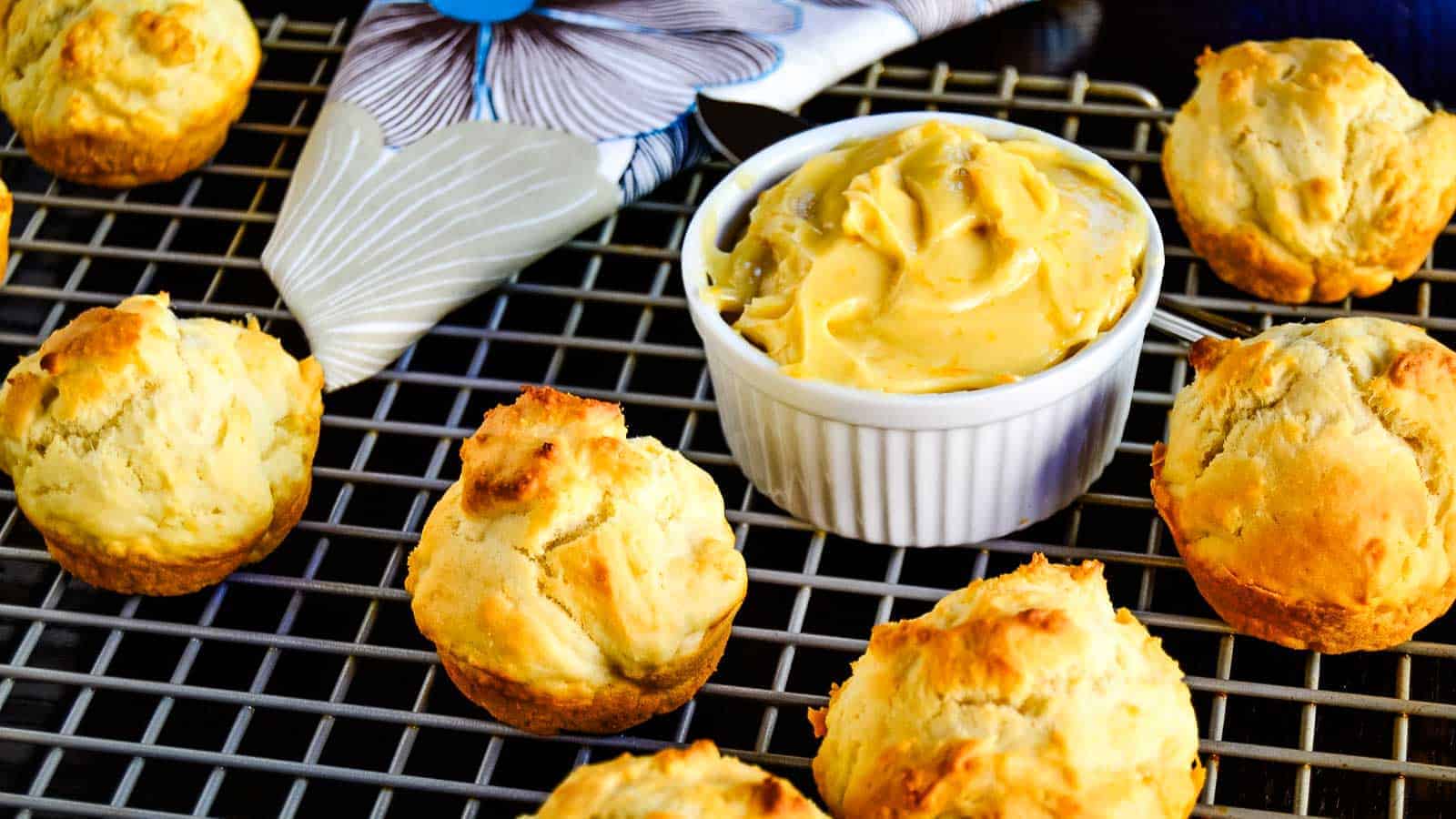 Drop biscuits in a cooling rack.
