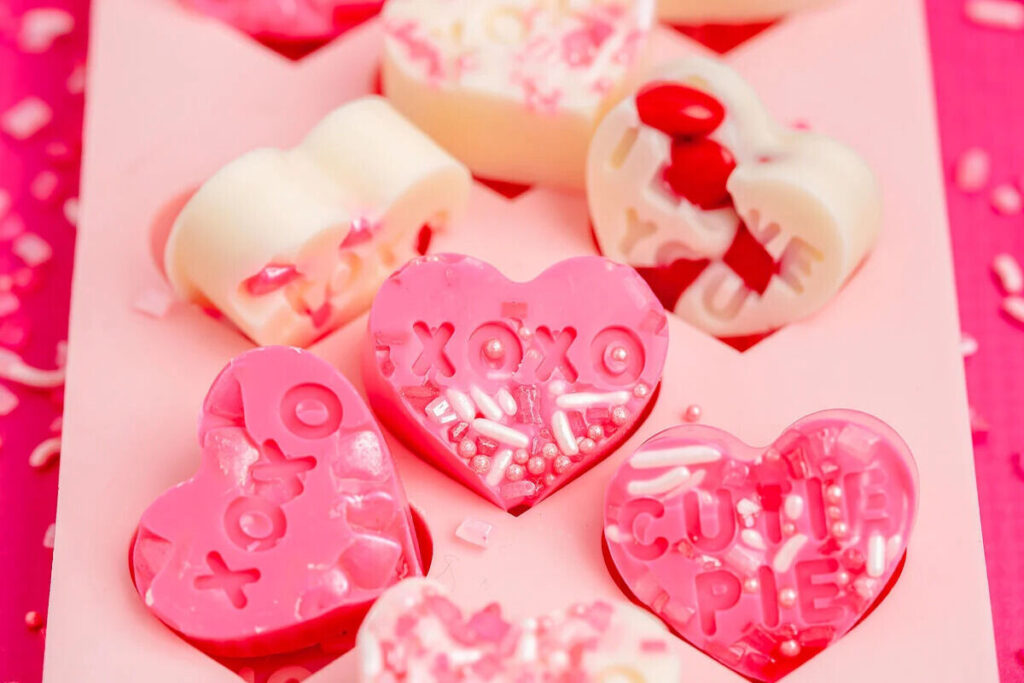 Create easy DIY Valentine's treats with heart-shaped chocolate.